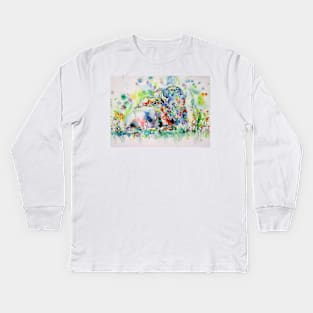 BISON - watercolor portrait .1 Kids Long Sleeve T-Shirt